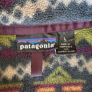 RARE VTG 1994 Patagonia Printed Synchilla Snap-T Sacajawea Carbon Size L